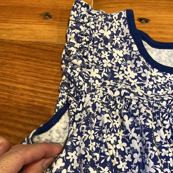 TEA COLLECTION 12 Tiny Violet Floral Print Dress Ruffled Sleeve - Picture 2 of 5